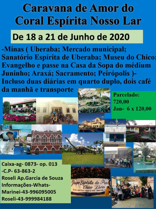 Caravana de Amor do Coral Espírita Nosso Lar - para Minas Gerais - junho/2020 1