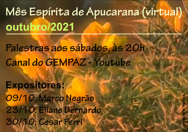 Mês Espírita de Apucarana 2021 - online 1