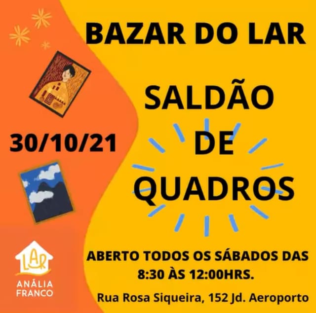 Saldão de Quadros - Bazar do Lar Anália Franco de Londrina - 30 de outubro de 2021 1