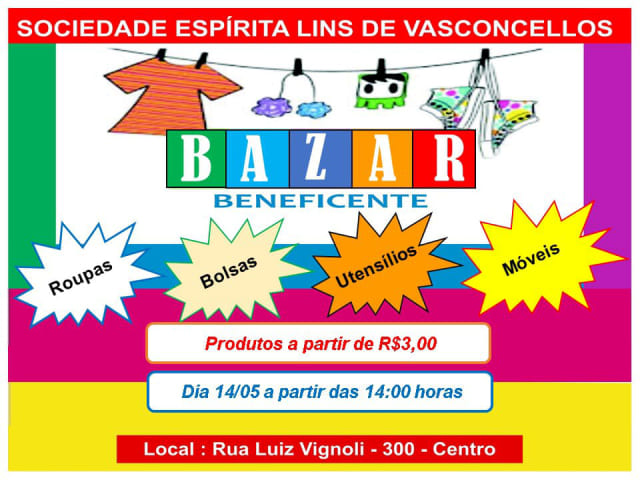 Bazar Beneficente da Sociedade Espírita Lins de Vasconcellos - 14 de maio de 2022 1