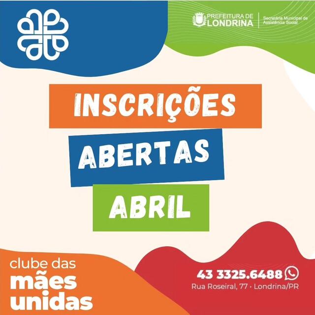 Cursos do Clube das Mães Unidas - Londrina-PR - mês de abril de 2024 16
