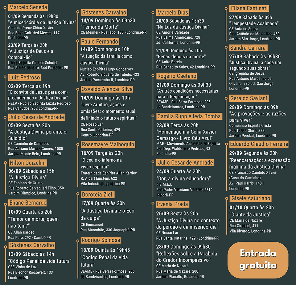 9º Mês Espírita em Londrina e Região - 16ª URE - 01/09 a 01/10/2025 2