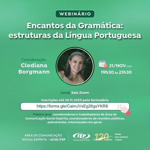 Webinário FEP - "Encantos da Gramática: estruturas da Língua Portuguesa" 1