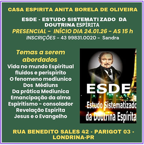 Início do ESDE - Estudo Sistematizado da Doutrina Espírita 1
