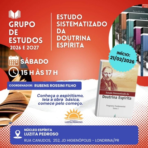 ESDE - Núcleo Espírita Luzita Pedroso - Londrina - início 21 de fevereiro de 2026 1
