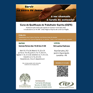 Confira os Eventos das Instituições Espíritas 2