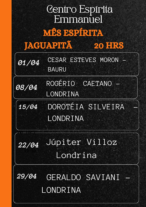 Mês Espírita 2026 de Jaguapitã 1