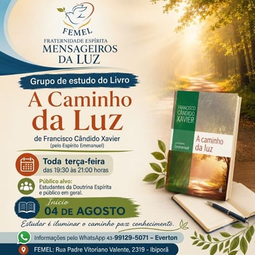 Grupo de Estudo do Livro "A Caminho da Luz" - FEMEL - Ibiporã - início 04/08/2026 1