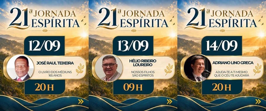 21ª Jornada Espírita da 7ª URE - AMEM - Maringá - 12 a 20 de setembro de 2026 2