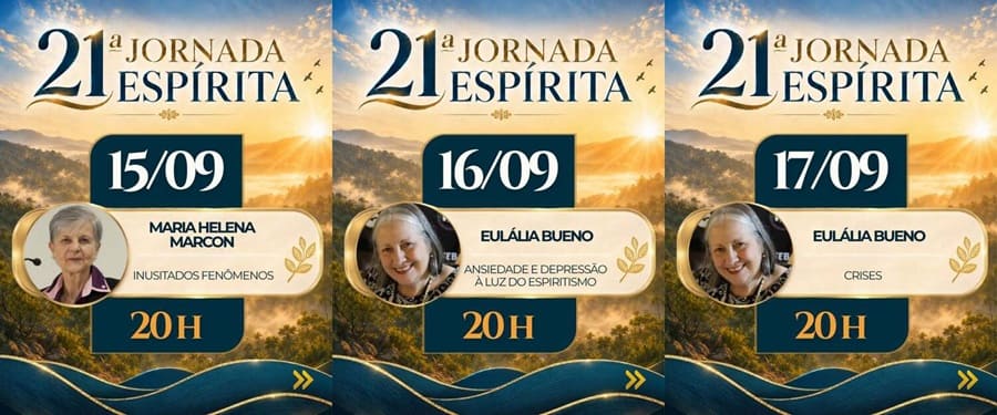 21ª Jornada Espírita da 7ª URE - AMEM - Maringá - 12 a 20 de setembro de 2026 3
