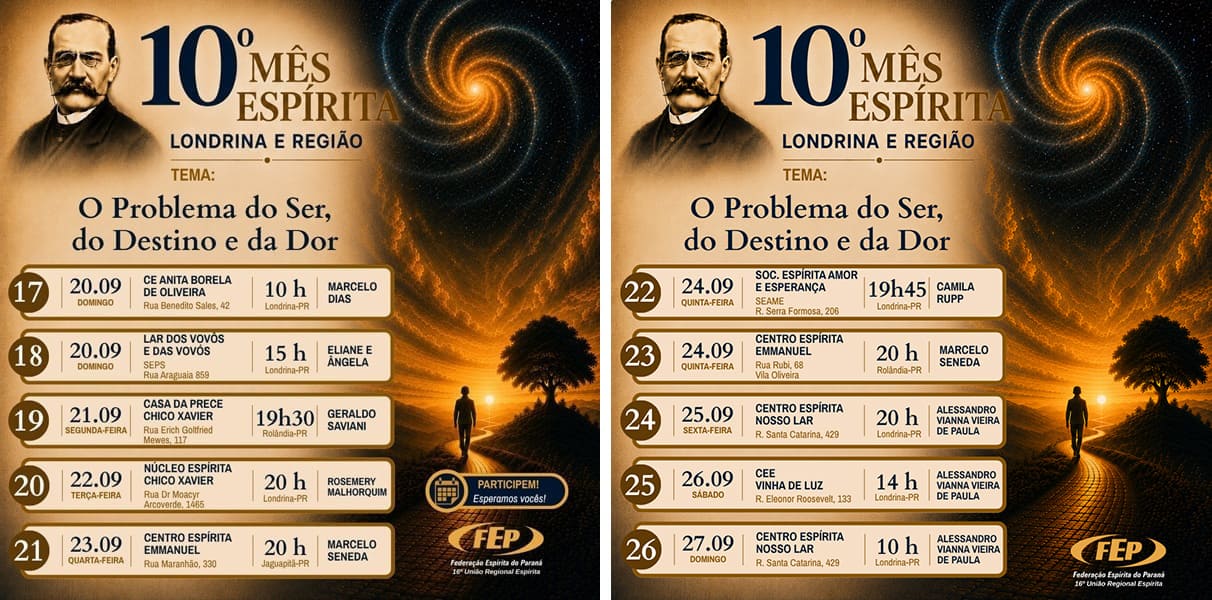10º Mês Espírita em Londrina e Região - 16ª URE - 02/09 a 30/09/2026 4