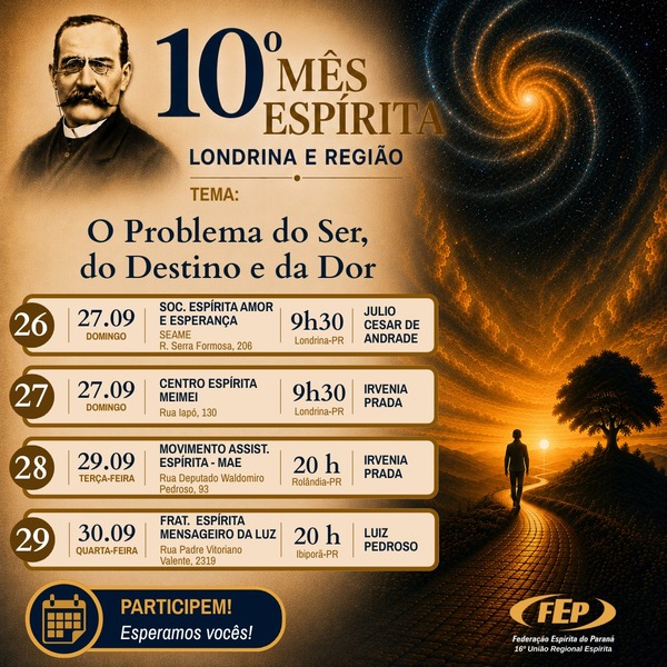 10º Mês Espírita em Londrina e Região - 16ª URE - 02/09 a 30/09/2026 5
