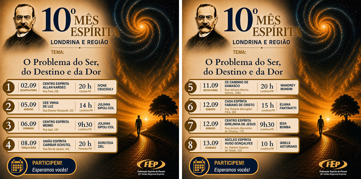 10º Mês Espírita em Londrina e Região - 16ª URE - 02/09 a 30/09/2026 2