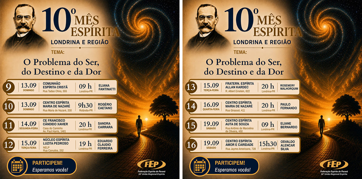 10º Mês Espírita em Londrina e Região - 16ª URE - 02/09 a 30/09/2026 3