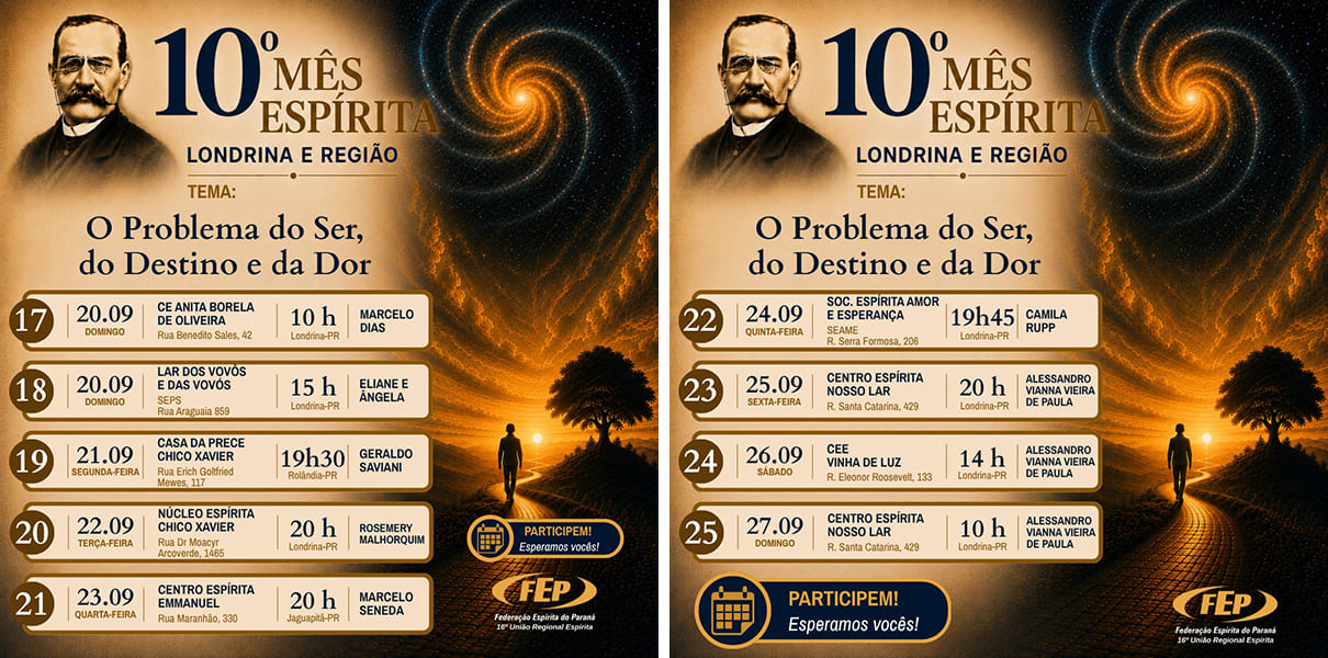 10º Mês Espírita em Londrina e Região - 16ª URE - 02/09 a 30/09/2026 4